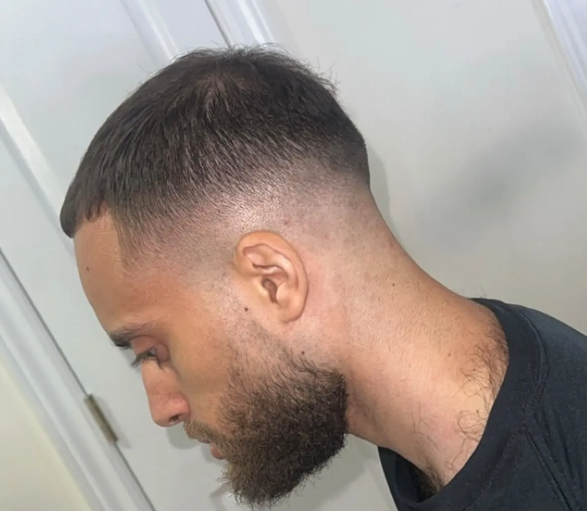 Mid Drop Fade, a real client cut by Marcel Shabo